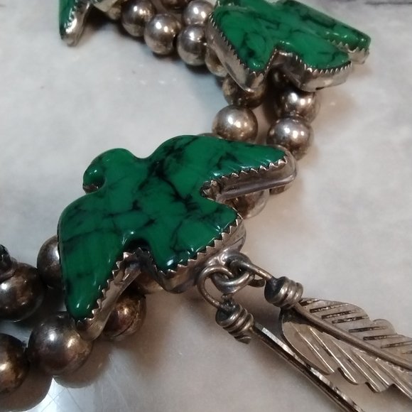 Vintage Silver Phoenix Freebird Turquoise Necklace - Picture 3 of 5